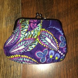 NWT Vera Bradley Kiss Coin Purse in Batik Leaves